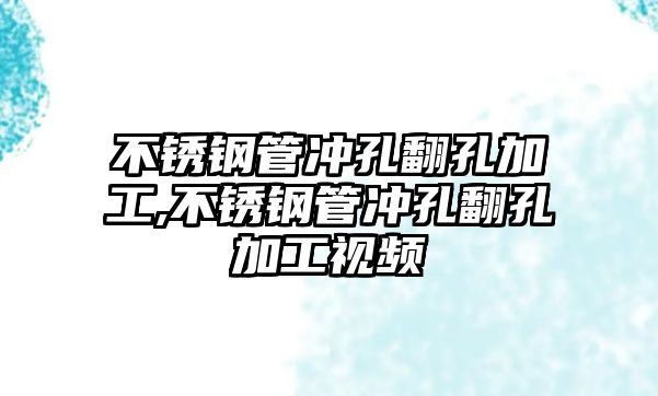 不銹鋼管沖孔翻孔加工,不銹鋼管沖孔翻孔加工視頻